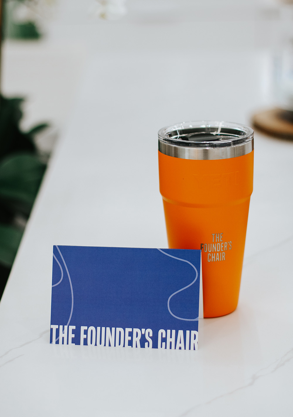 Fsch 2024 Dallas 2 Orange cup and a blue notecard